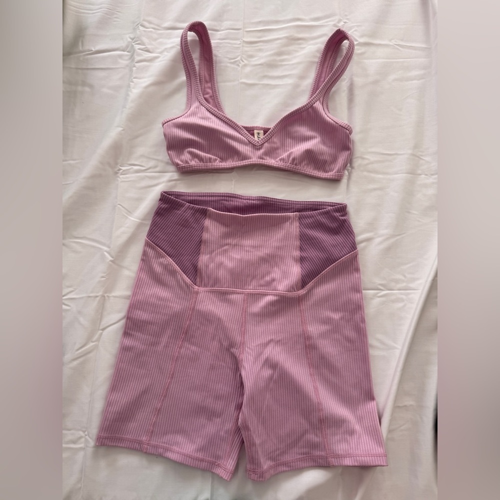 For Love & Lemons Lavender Ribbed Set